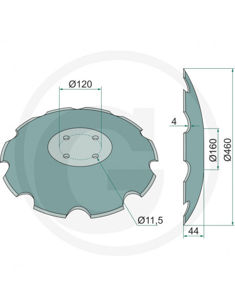 Orný disk ozubený Ø460mm